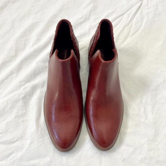 Baretraps Avril Ankle Boot  Western Burgundy Red Croc Studded Booties US 8 NEW - Picture 3 of 8
